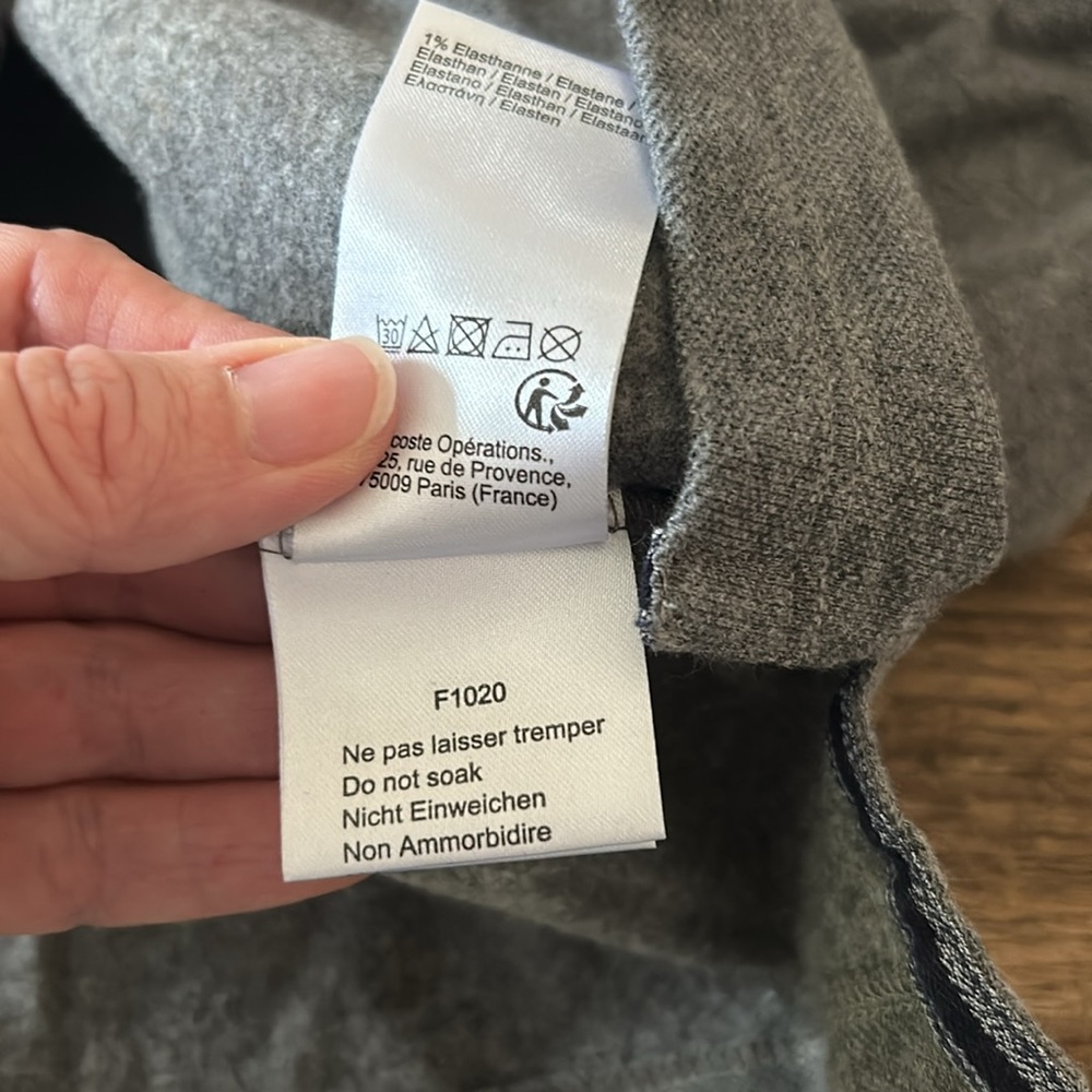 LACOSTE grey hooded long sleeve size 10 - Picture 6 of 7